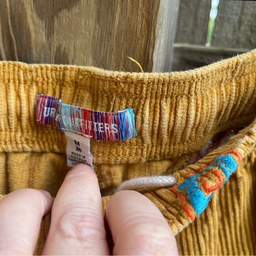Urban Outfitters Mustard Corduroy Pants with Colorful Letters